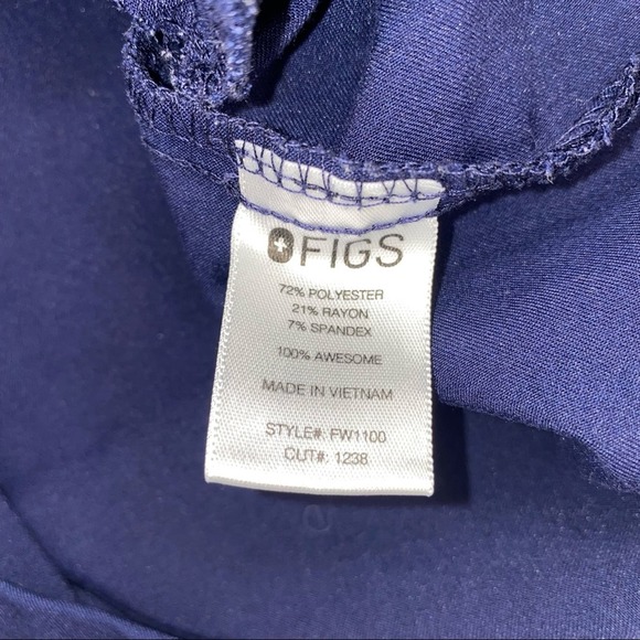 FIGS Casma Navy V-Neck Short Sleeve Scrub Top XS - Picture 4 of 8